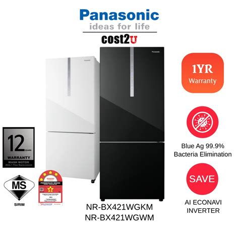 Panasonic L Door Bottom Freezer Refrigerator Nr Bx Wgwm Nr