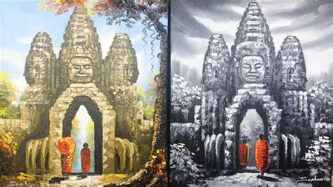 Oil Painting Techniques Time Lapse Video Victory Gate Of Angkor Thom