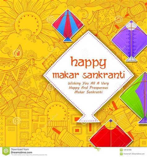 Papel Pintado Feliz De Makar Sankranti Con La Secuencia Colorida De La