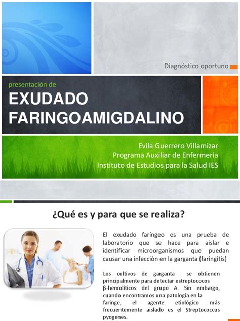 Presentación Exudado Faringoamigdalino Evila Guerrero Pdf Ciencias