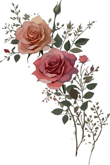 Premium Vector Watercolor Rose And Wild Flowers Illustration Flower