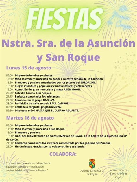 Fiestas De Nuestra Se Ora De La Asunci N Y San Roque Cay N