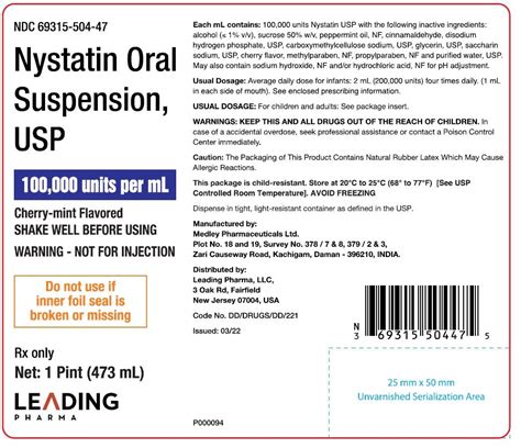 Nystatin Oral Suspension Package Insert