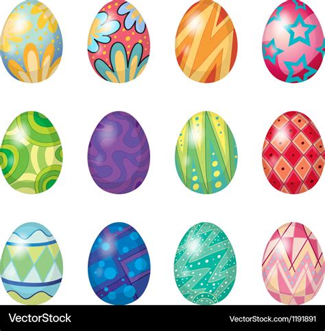 Twelve Easter Eggs Royalty Free Vector Image Vectorstock