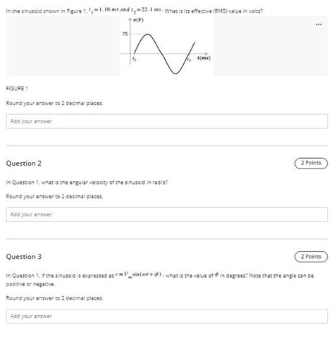 Solved In The Sinusoid Shown In Figure 1 1 16 Mx And 1 Chegg