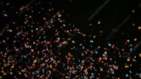 Confetti falling, slow motion - Stock Video Clip - K007/0675 - Science Photo Library