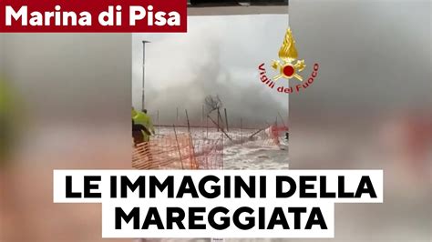 Mareggiata A Marina Di Pisa Strade Allagate E Alberi Caduti Per Il