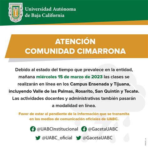 Mañana Las Clases En Los Campus Tijuana Y Ensenada De La Uabc Serán En