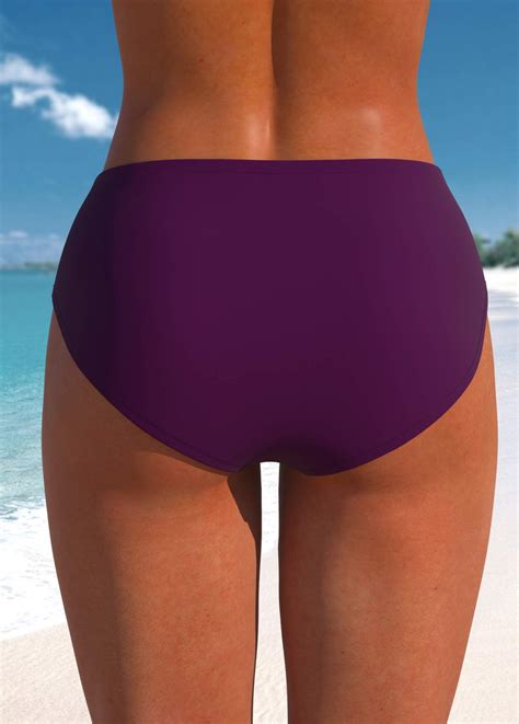 Mid Waisted Skinny Dark Purple Bikini Bottom Rosewe Usd