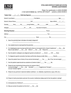 Fillable Online Hsc Usf 3a FCCTB Referral Form New Hsc Usf Fax Email