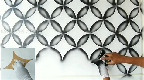 WALL PAINTING 3D DESIGN Using BLACK SPRAY YouTube