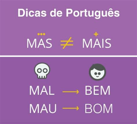 Mau Mal Dicas De Portugues Dicas Mapas Mentais