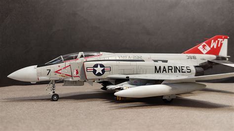 F 4j Vmfa 232 Red Devils Usmc 1 72 Scale Plastic Model Airplane