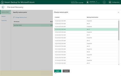 Step 2 Select Restore Point Veeam Backup For Microsoft Azure Guide