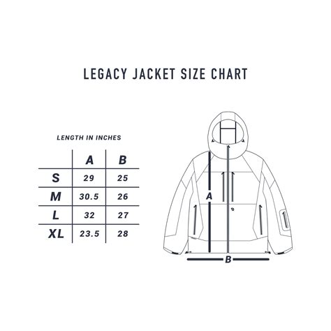 Legacy Jacket Size Chart Jibskin