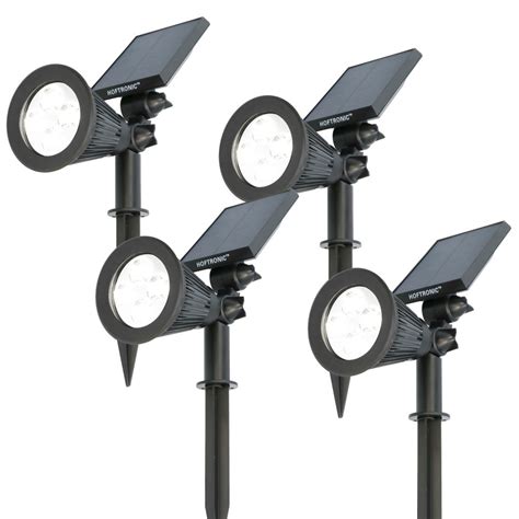 4x Solar LED Gartenstrahler Bend 6000K