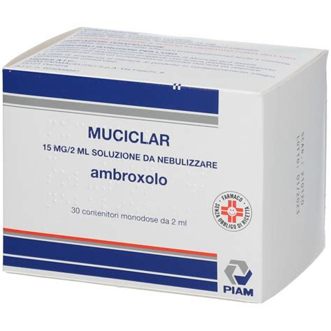 Muciclar Soluzione Da Nebulizzare 15 Mg 2ml Ambroxolo Cloridrato 30 Fiale