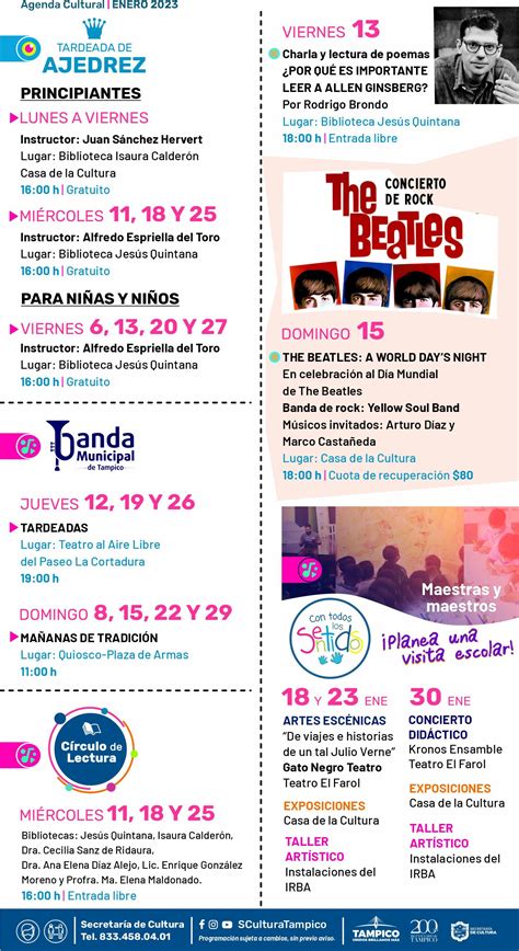 Agenda Cultural Enero By Secretaria De Cultura Tampico