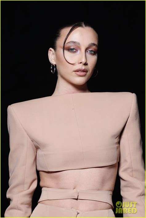 Julia Fox Wears Nude Illusion Sequin Look At Mugler Fashion Show During Paris Fashion Week