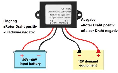 DEWIN Spannungswandler DC DC Wandler 36V 48V Auf 12V 10A Step Down