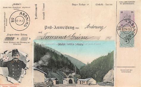 Ardning Bosrucktunnel Collage 1908 Wiener Werkstätte Postkarten