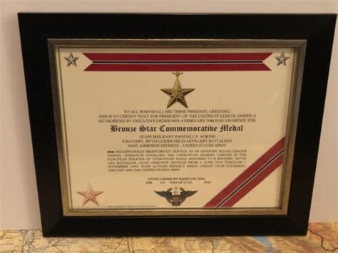 Bronze Star Certificate Template