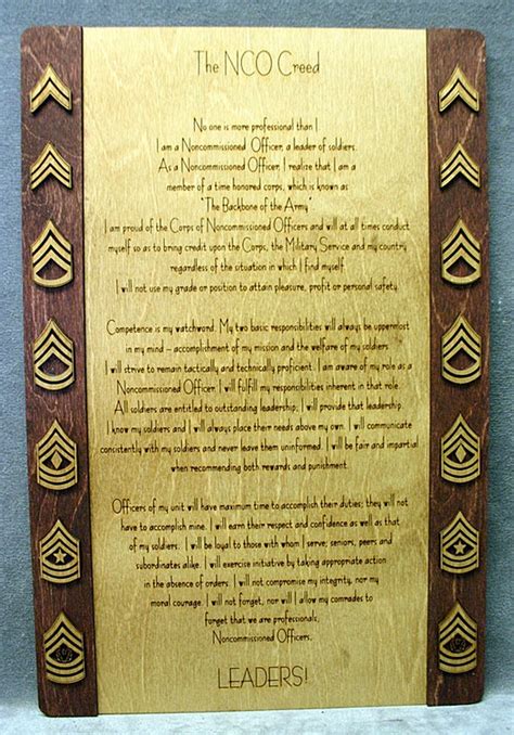 Custom Nco Creed Plaque Etsy