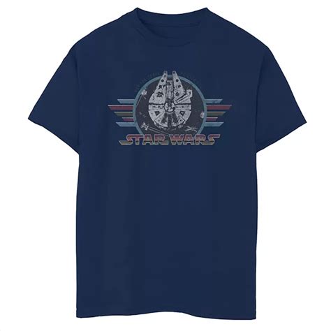 Boys 8 20 Star Wars Millennium Falcon Retro Stamp Husky Graphic Tee