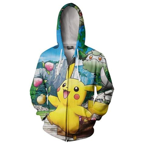 Pokemon Pikachu Zip Up Hoodie Hoodies Pokemon Zip Up Hoodies