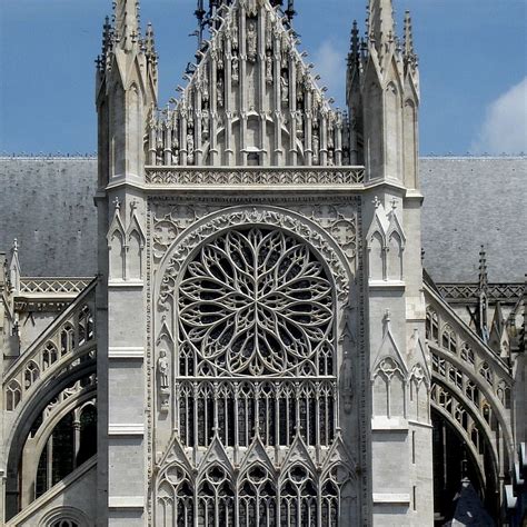 051 High Gothic France South Facade Detail Amiens Cathedral