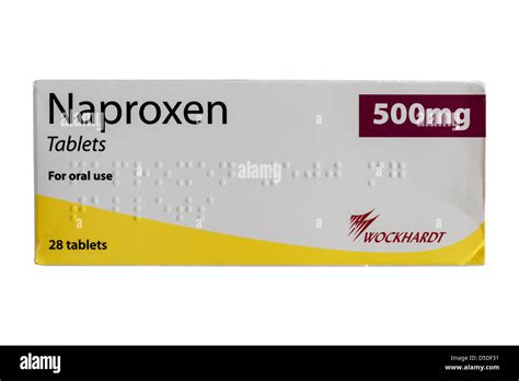 A box of Naproxen 500mg tablets for pain relief and reducing ...