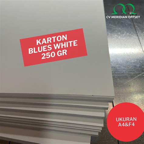 Jual Karton Blues White Kertas Bw Gsm Isi Lembar Ukuran A F