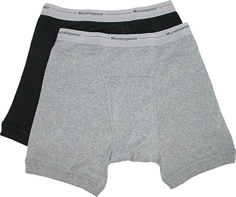 Munsingwear Mens 2 Pack Full Rise Boxer Briefs With Kangaroo Pouch Fly Ebay