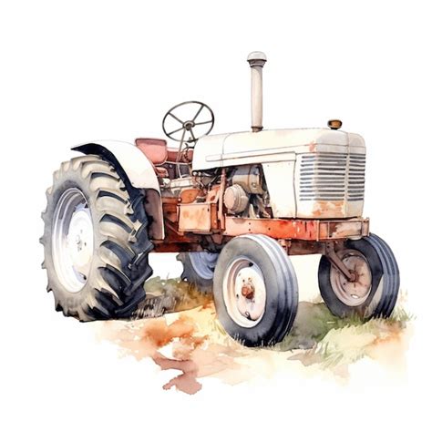 Premium AI Image There Is A Watercolor Painting Of A Tractor On A