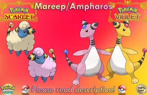 Shiny/non-shiny Mareep/ampharos 6IV Pokémon Scarlet/violet 100% Legal - Etsy