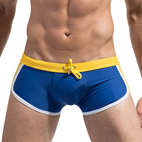 2019 Desmiit Beach Low Waist Men Swimwear Personality Mixed Colors Gay