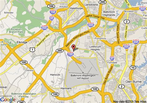 Map of Hilton Baltimore Bwi Airport, Linthicum Heights