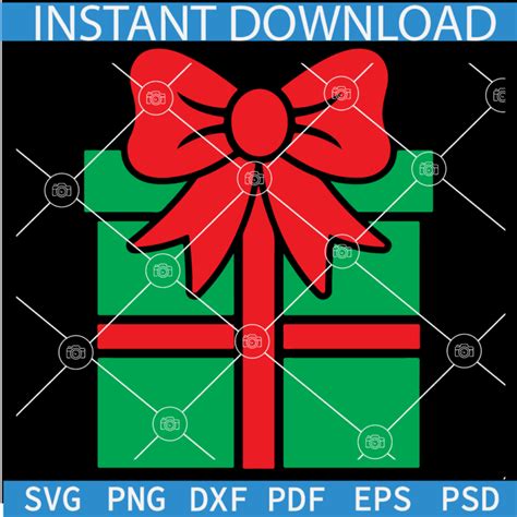 Christmas Present Silhouette Svg Christmas Present Black Svg Wrapped