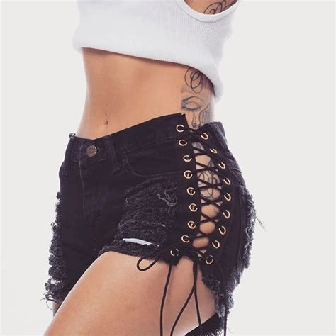 Sexy Summer Women Hole Denim Black Ripped Shorts Jeans Women High Waist