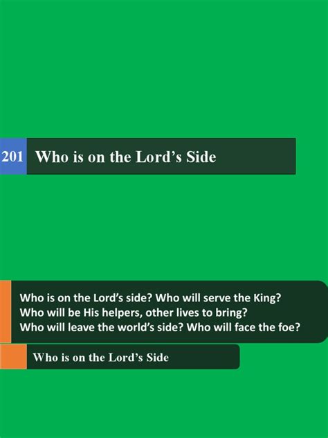 Who Is On The Lords Side Pdf