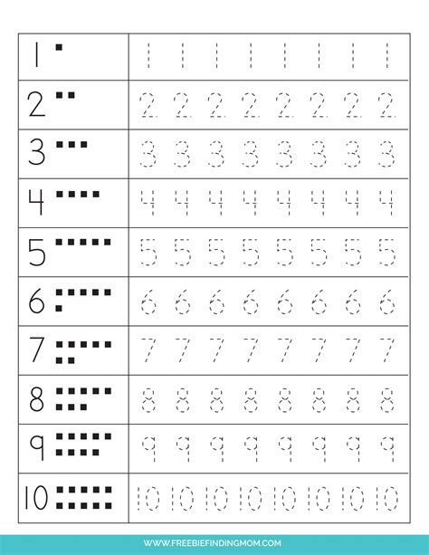 Printable Tracing Numbers Worksheets 1 To 20