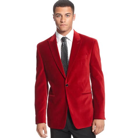 Lyst - Sean John Solid Velvet Blazer in Red for Men