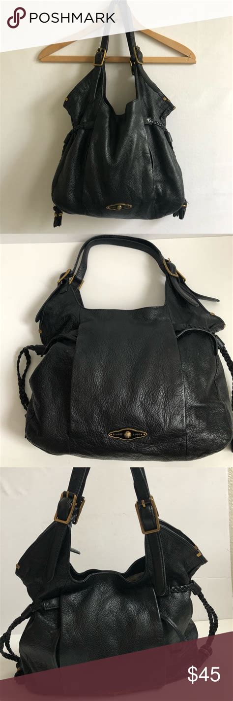 Elliot Lucca Black Hobo Genuine Leather Lots Of Storage Space