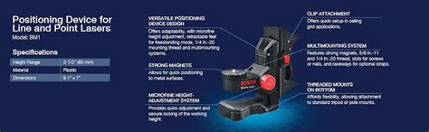 BOSCH - BM 1 Bosch Positioning Device for Line and Point Lasers BM1 ...