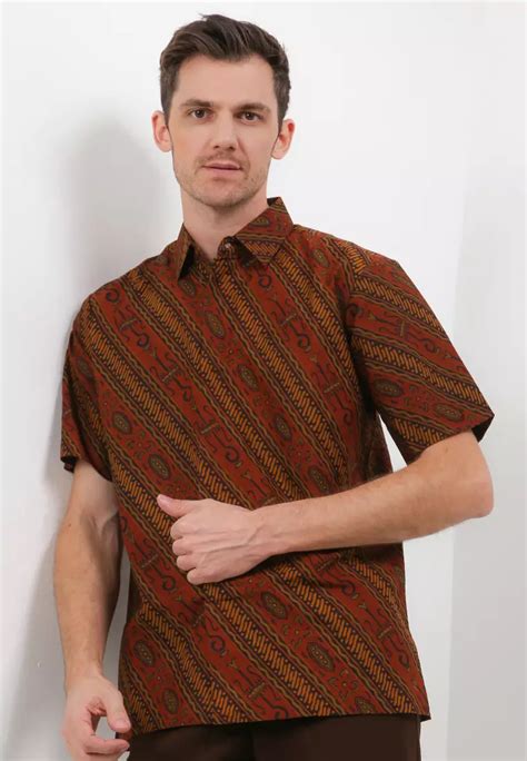 Jual Batik Kedu Kemeja Batik Katun Lengan Pendek Motif GALA Gowok Batik