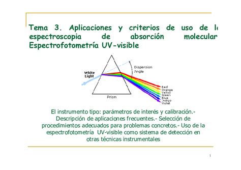 Pdf Tema 3 Aplicaciones Y Criterios De Uso De La Espectroscopia De