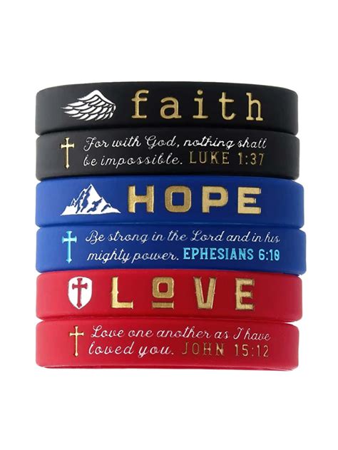 1pc Christian Bible Verse Hope Love Faith Luke John Ephesians Rubber