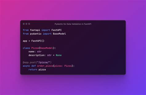Pydantic For Data Validation In Fastapi Python
