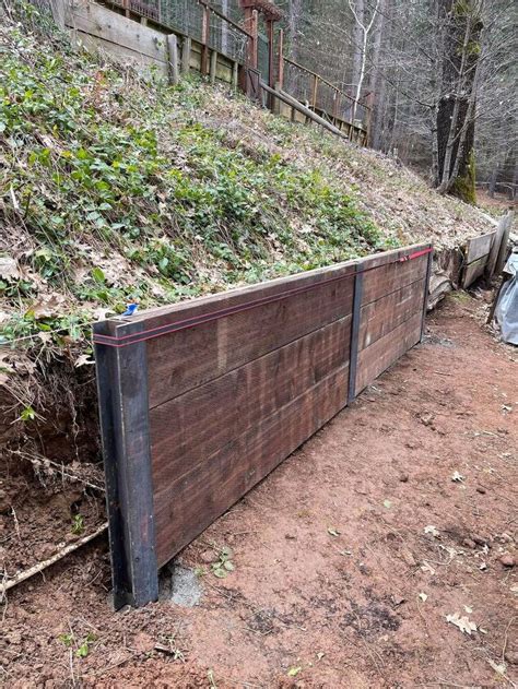 Steel and Wood Retaining Wall | Hometalk