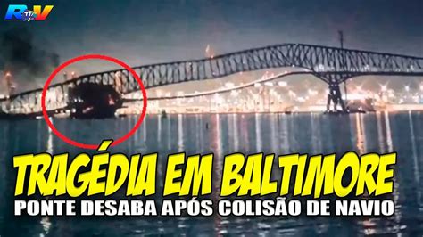 V Deo Ponte Desaba Ap S Ser Atingida Por Navio Nos Eua Youtube